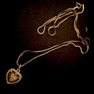 Heart shaped diamond necklace.